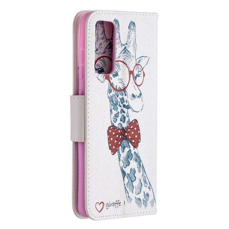 Leren Hoesje voor Samsung Galaxy S20 FE Nerd Giraf