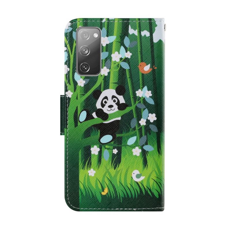 Leren Hoesje voor Samsung Galaxy S20 FE Pandawandeling