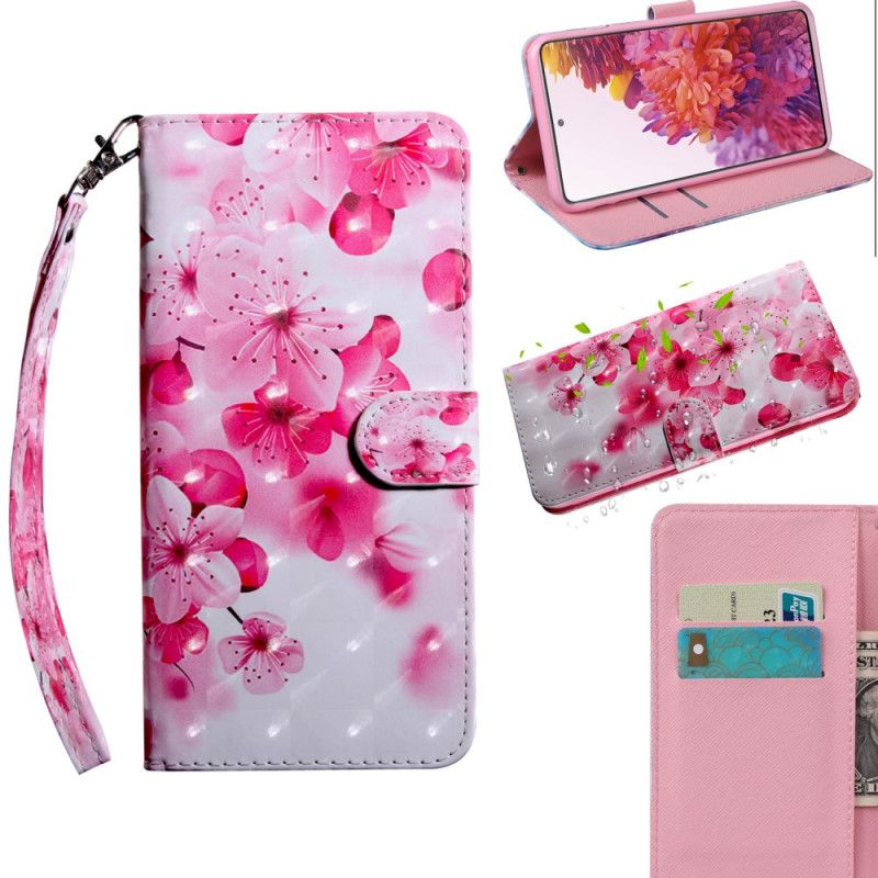 Leren Hoesje voor Samsung Galaxy S20 FE Roze Bloemen