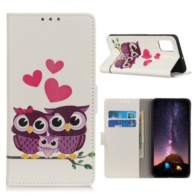 Leren Hoesje voor Samsung Galaxy S20 FE Uilenfamilie