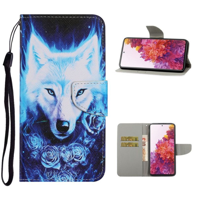 Leren Hoesje voor Samsung Galaxy S20 FE Witte Wolf