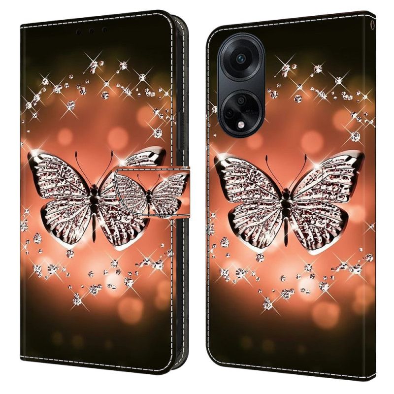 Bescherming Hoesje Oppo A98 5g Kristallen Vlinders