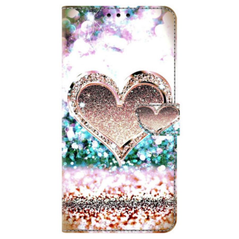 Bescherming Hoesje Oppo A98 5g Roze Diamanten Hart