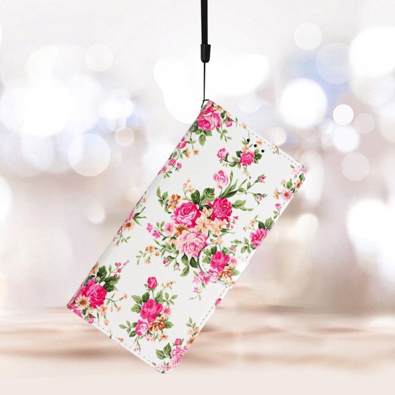 Folio-hoesje Oppo A98 5g Rode Bloemen Met Riem