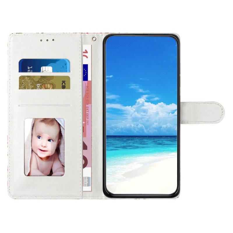 Leren Hoesje Oppo A98 5g 3d Witte Kat Met Riem Bescherming Hoesje