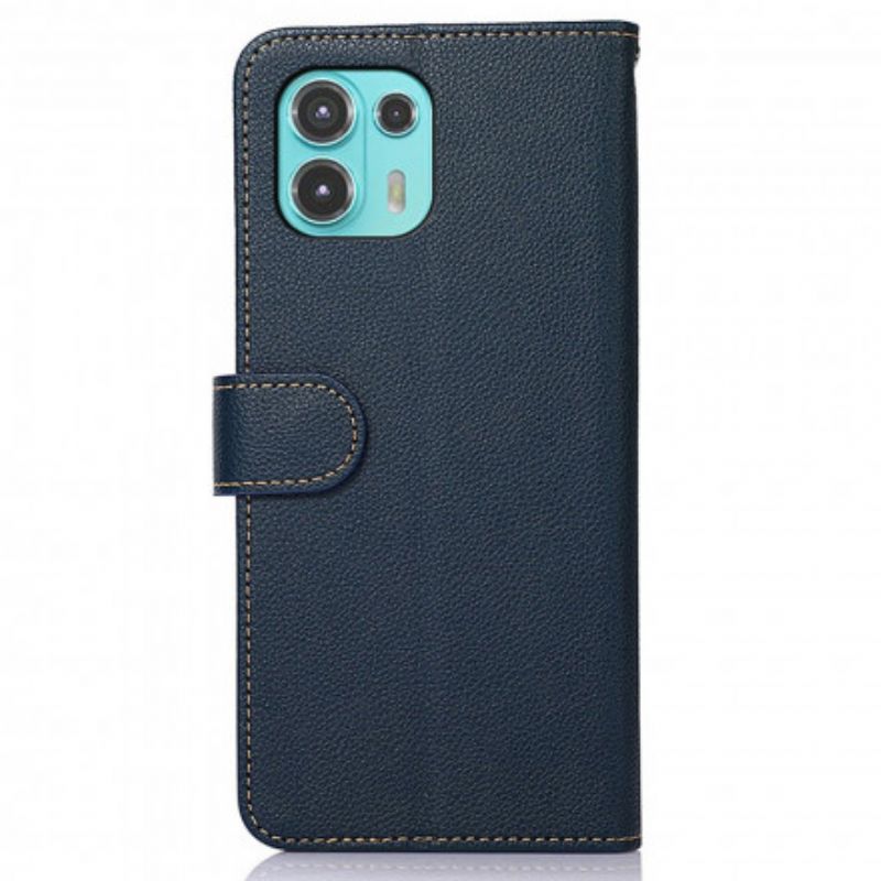 Flip Case Leren Motorola Edge 20 Lite Litchi-stijl Rfid Khazneh