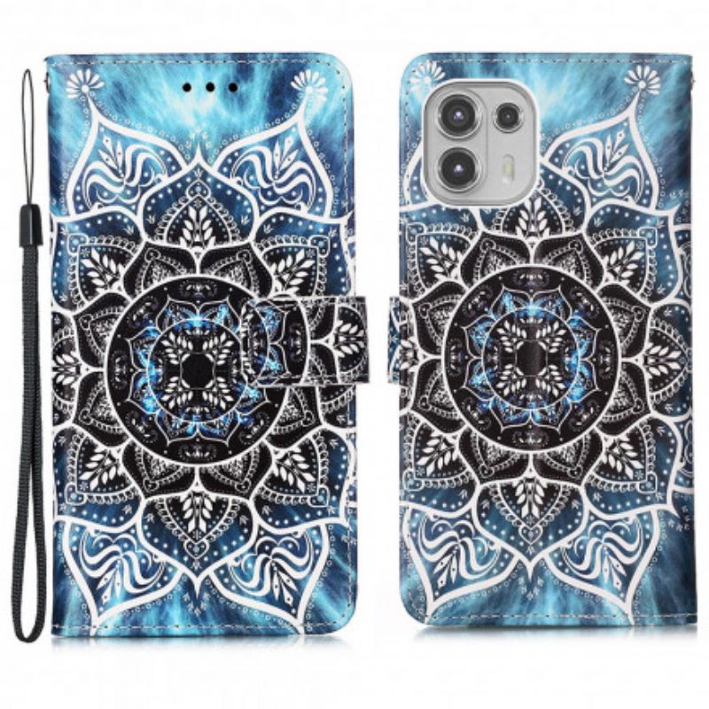 Flip Case Leren Motorola Edge 20 Lite Mandala In De Lucht