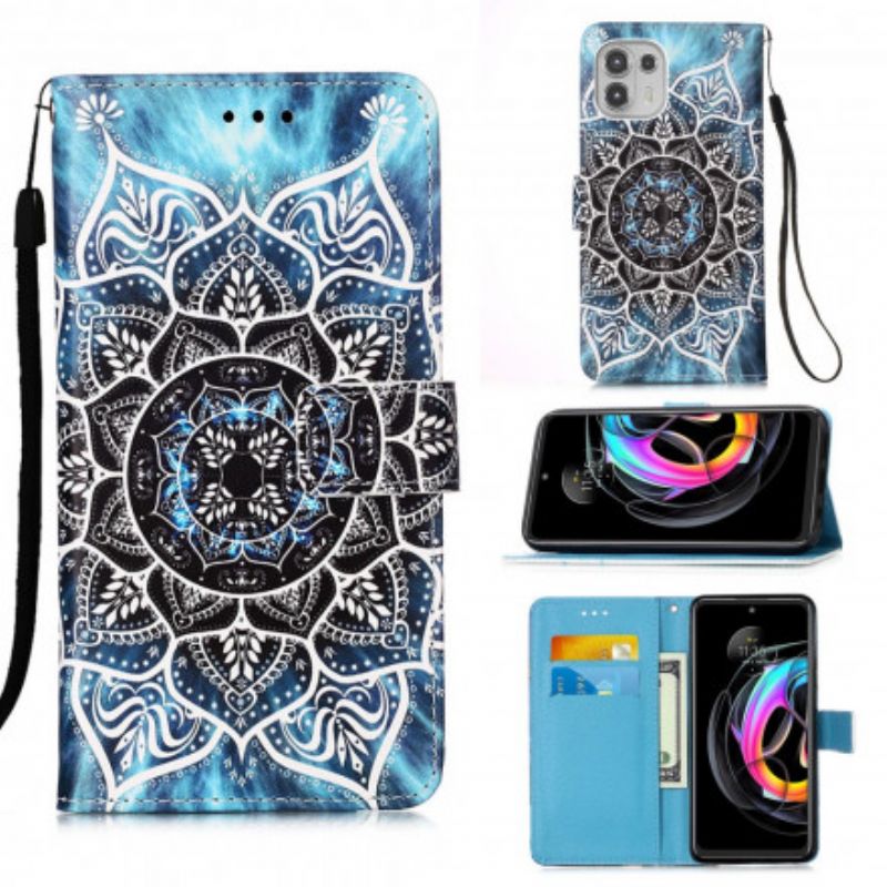 Flip Case Leren Motorola Edge 20 Lite Mandala In De Lucht