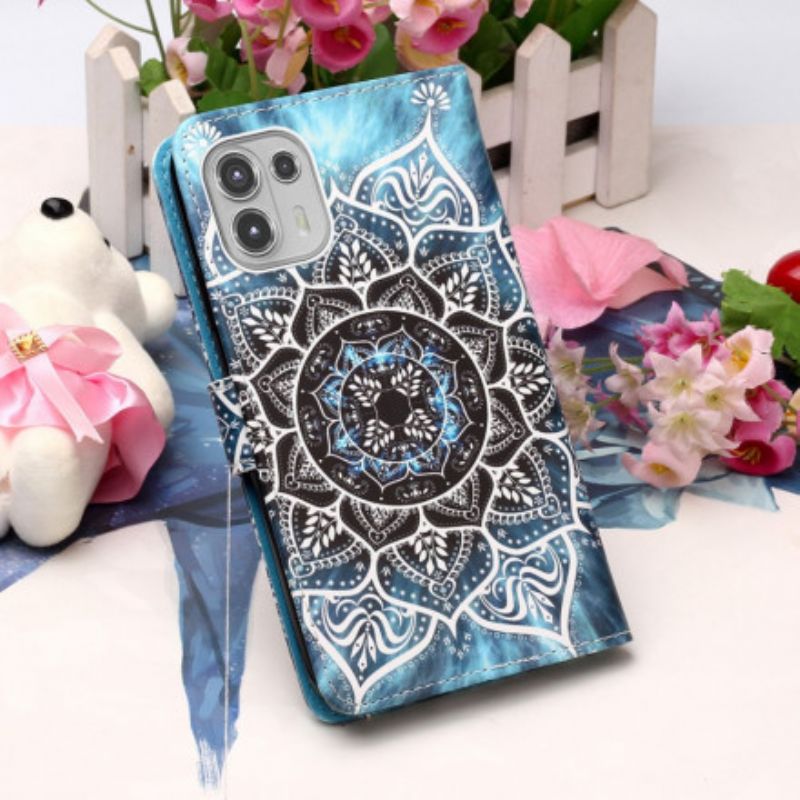 Flip Case Leren Motorola Edge 20 Lite Mandala In De Lucht