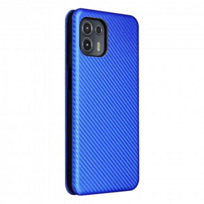 Folio-hoesje Voor Motorola Edge 20 Lite Gekleurde Carbon Silicone