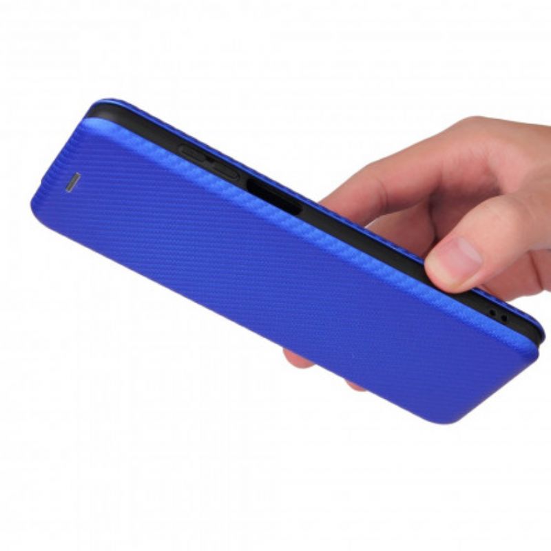 Folio-hoesje Voor Motorola Edge 20 Lite Gekleurde Carbon Silicone