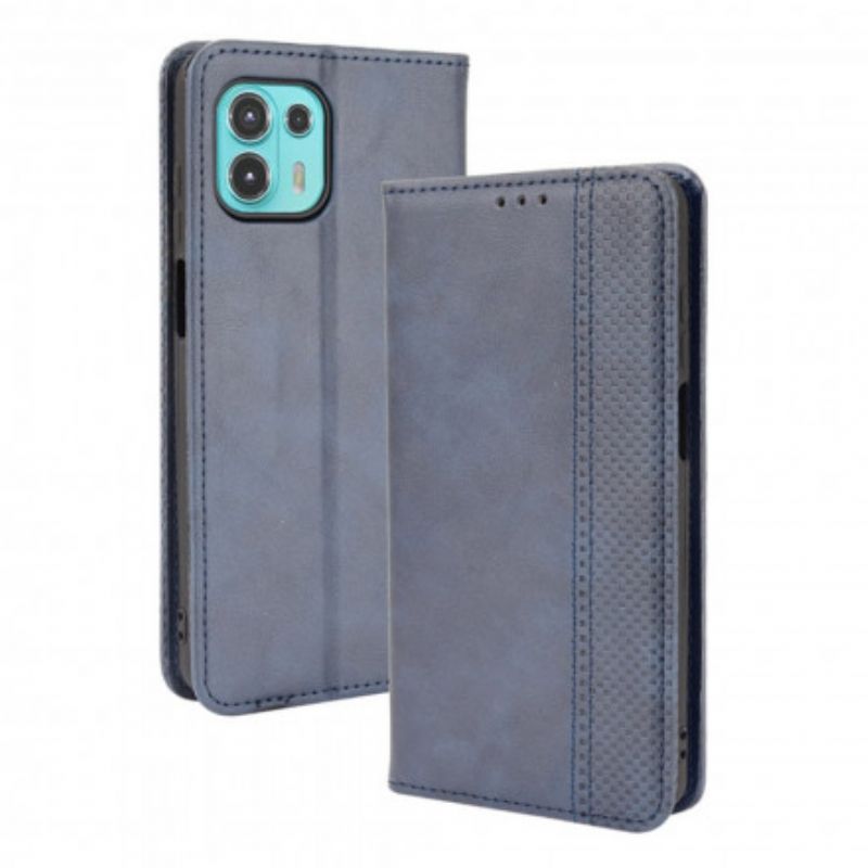 Folio-hoesje Voor Motorola Edge 20 Lite Gestileerd Vintage Leereffect