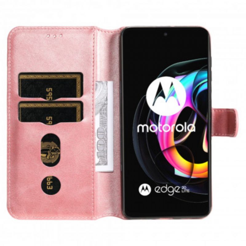 Leren Hoesje Motorola Edge 20 Lite Kunstleer Nieuwe Kleuren