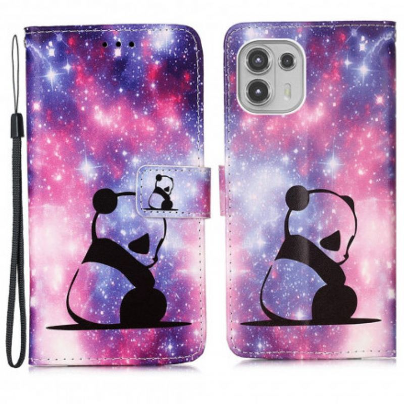 Leren Hoesje Motorola Edge 20 Lite Panda Galaxy Bescherming Hoesje