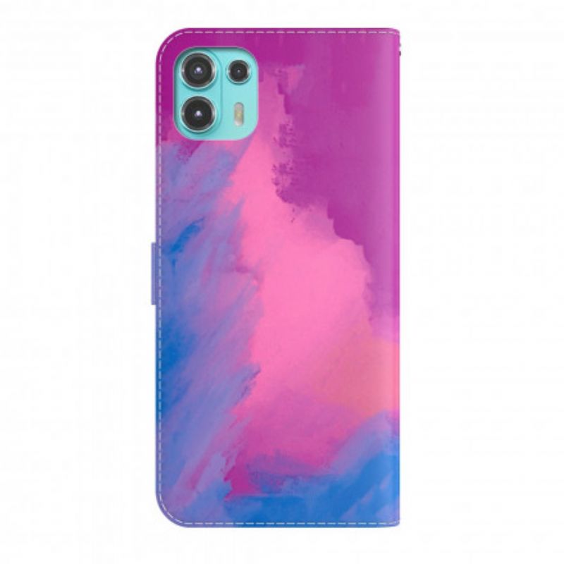 Leren Hoesje Voor Motorola Edge 20 Lite Aquarel