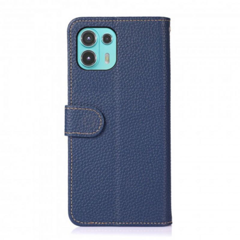 Leren Hoesje Voor Motorola Edge 20 Lite Litchi Leder Khazneh Rfid