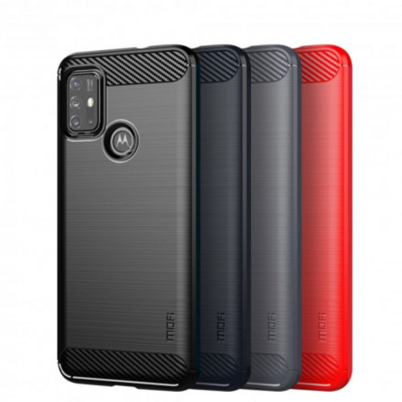 Cover Hoesje Moto G30 / G10 Telefoonhoesje Geborsteld Koolstofvezel Mofi