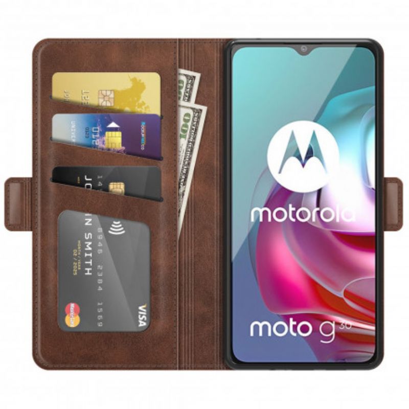 Flip Case Leren Moto G30 / G10 Dubbele Klep