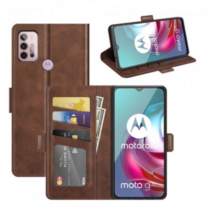 Flip Case Leren Moto G30 / G10 Dubbele Klep