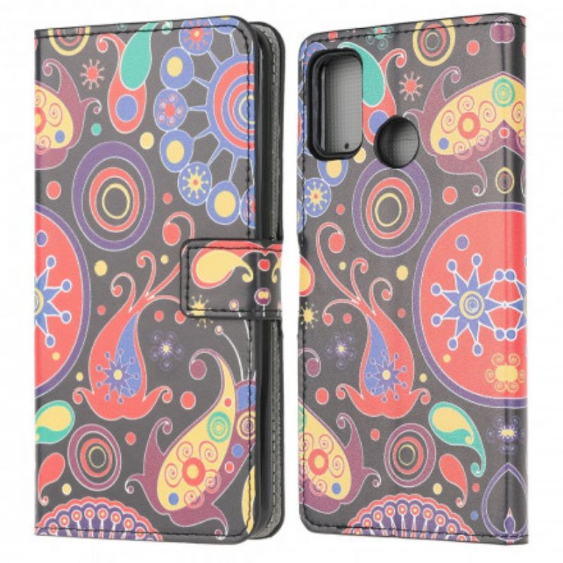 Flip Case Leren Moto G30 / G10 Ontwerp Galaxy