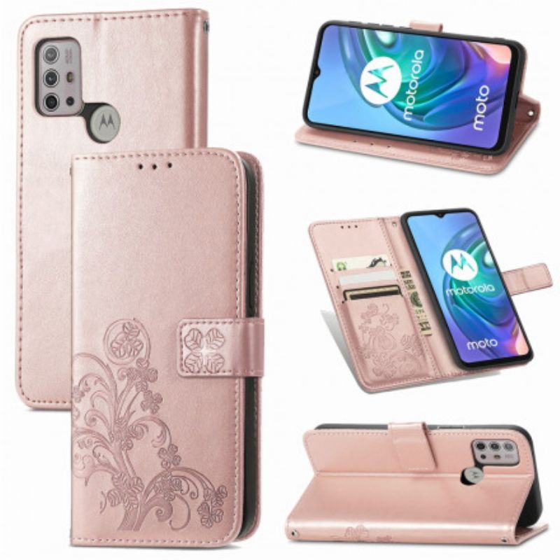 Folio-hoesje Moto G30 / G10 Telefoonhoesje Aziatische Bloemen