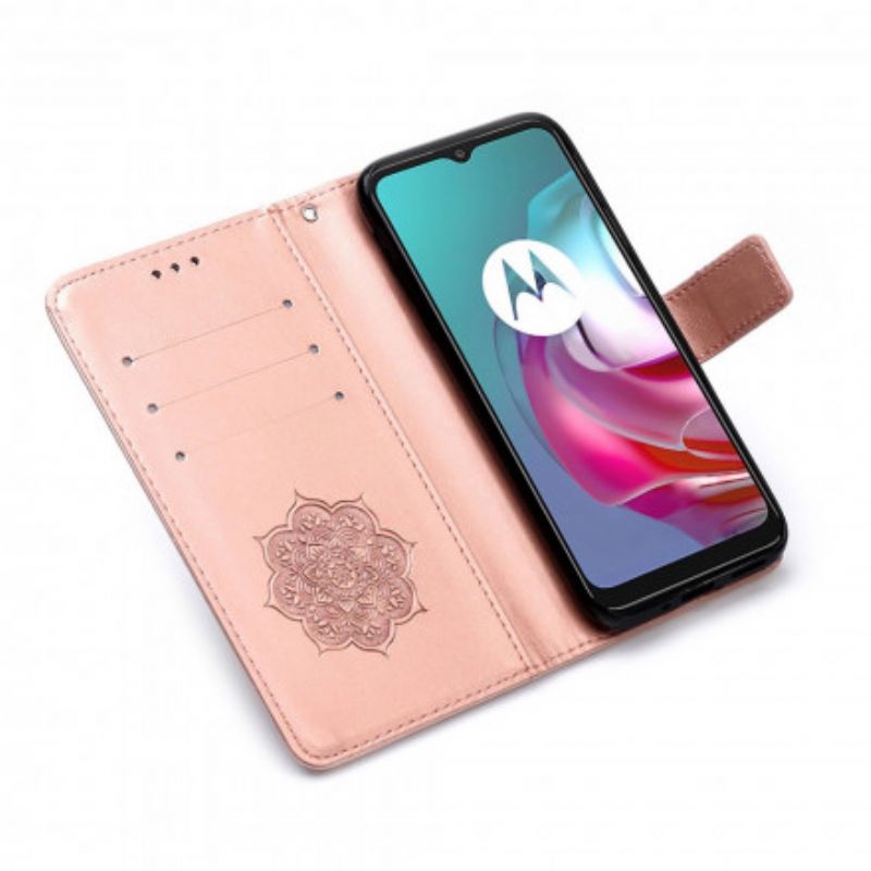 Folio-hoesje Moto G30 / G10 Telefoonhoesje Dromenvanger Met Leereffect