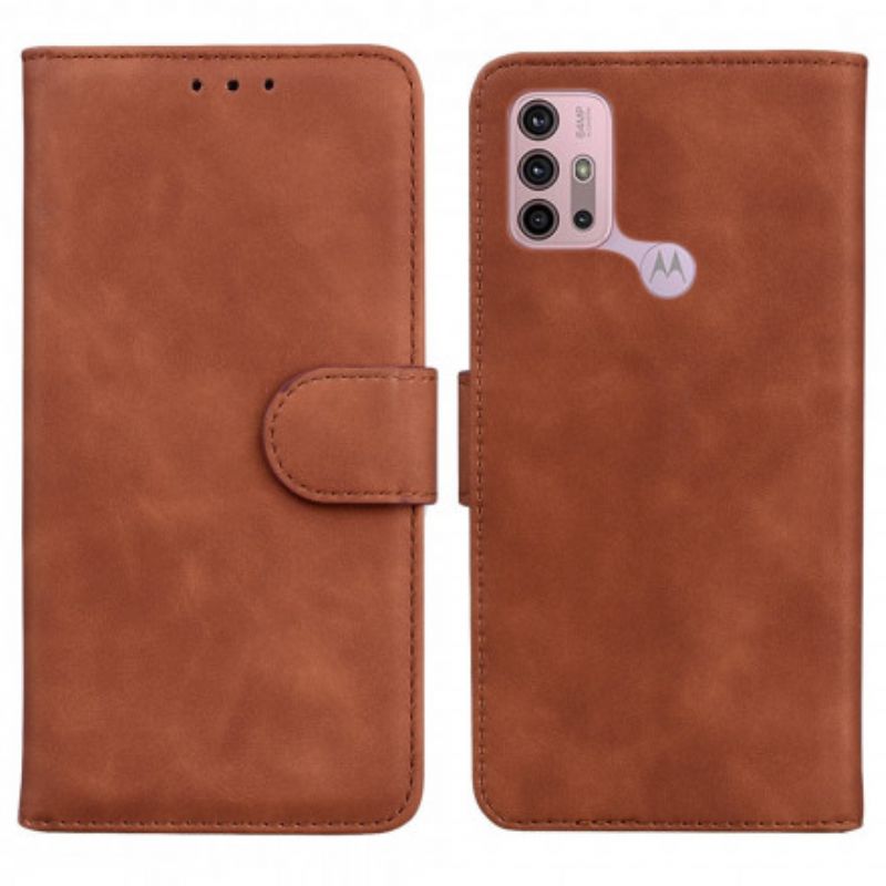 Folio-hoesje Moto G30 / G10 Telefoonhoesje Stijl Lederen Vintage Couture