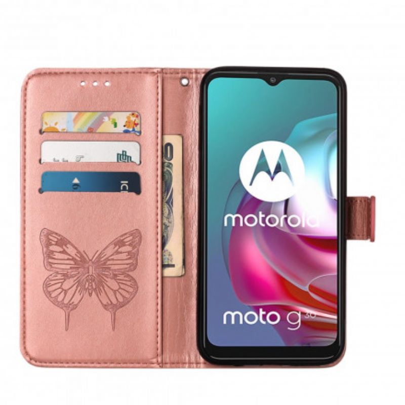 Folio-hoesje Moto G30 / G10 Vlinderontwerp