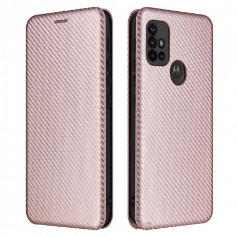 Folio-hoesje Voor Moto G30 / G10 Gekleurde Carbon Silicone