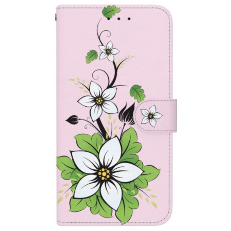 Bescherming Hoesje iPhone 16 Lelie Met Riempje