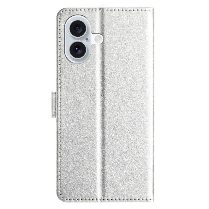 Flip Case Leren iPhone 16 Zijdetextuur