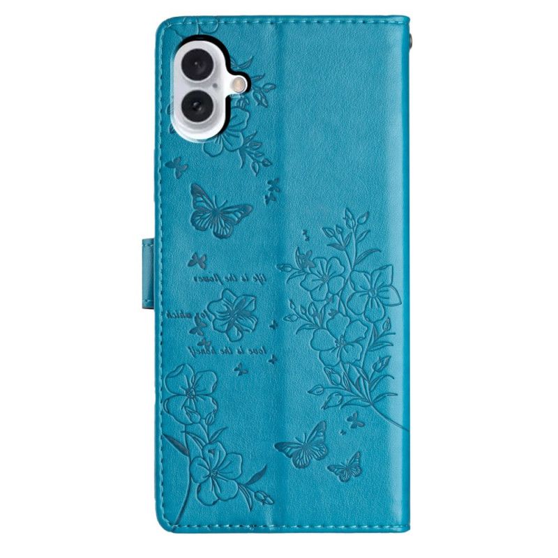 Folio-hoesje iPhone 16 Telefoonhoesje Patroon Met Bloemenvlinders