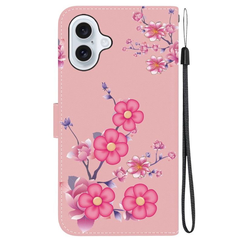 Folio-hoesje iPhone 16 Telefoonhoesje Sakura-band