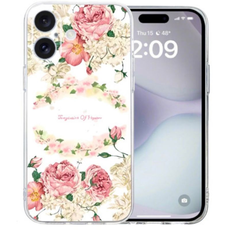 Hoesje iPhone 16 Rozen Met Transparante Rand Bescherming Hoesje