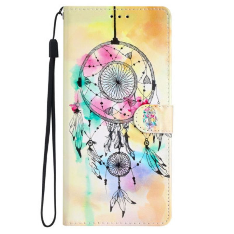 Leren Hoesje iPhone 16 Dromenvanger Met Riem