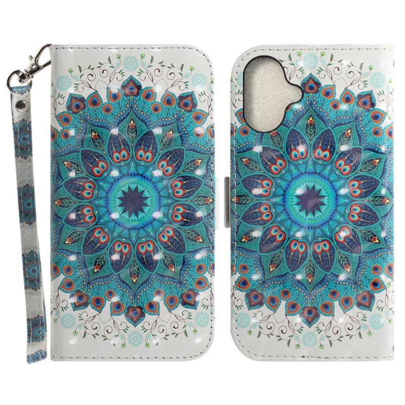 Leren Hoesje iPhone 16 Groene Mandala Met Bandje