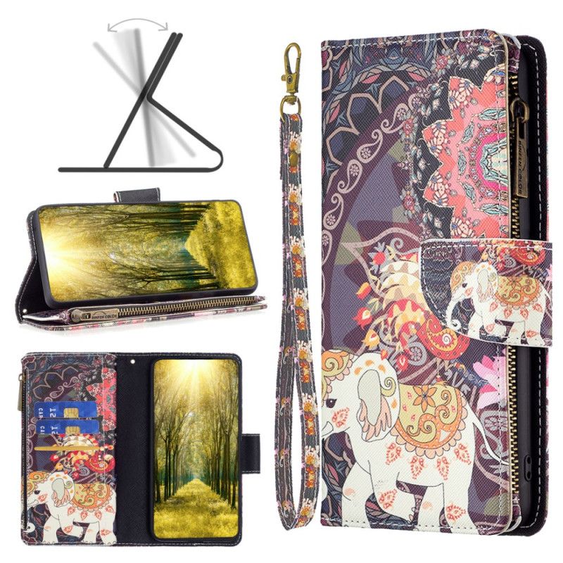 Leren Hoesje iPhone 16 Tribal Olifant Portemonnee Bescherming Hoesje