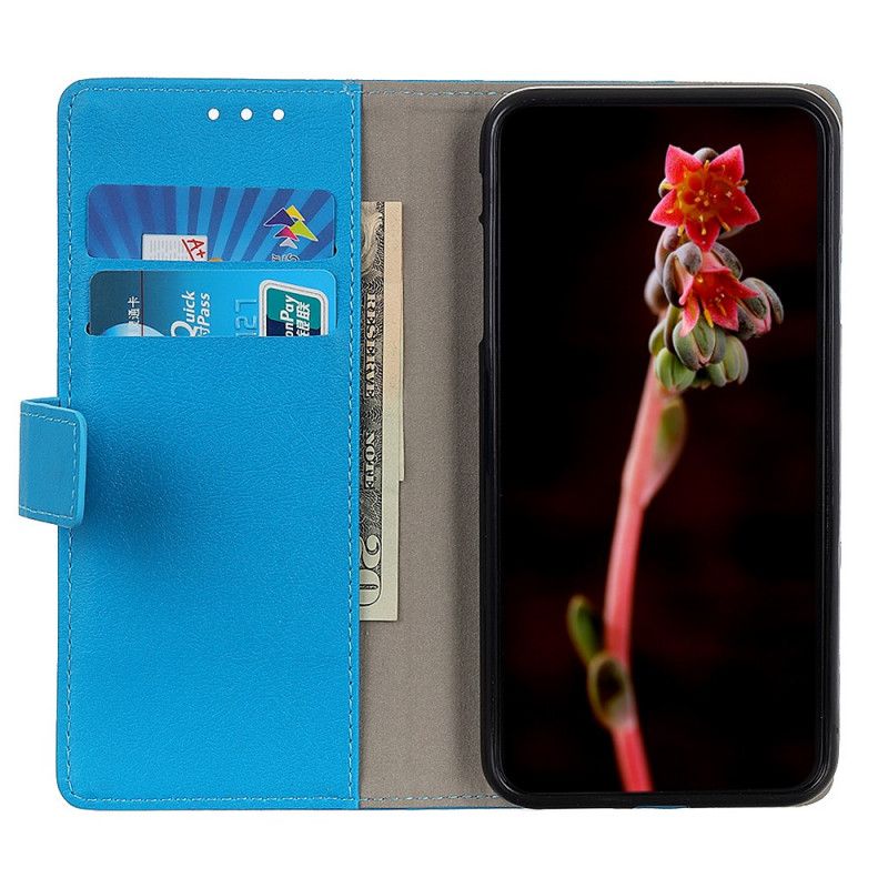 Bescherming Hoesje Samsung Galaxy Note 10 Plus Wit Zwart Achtersluiting In Leereffect