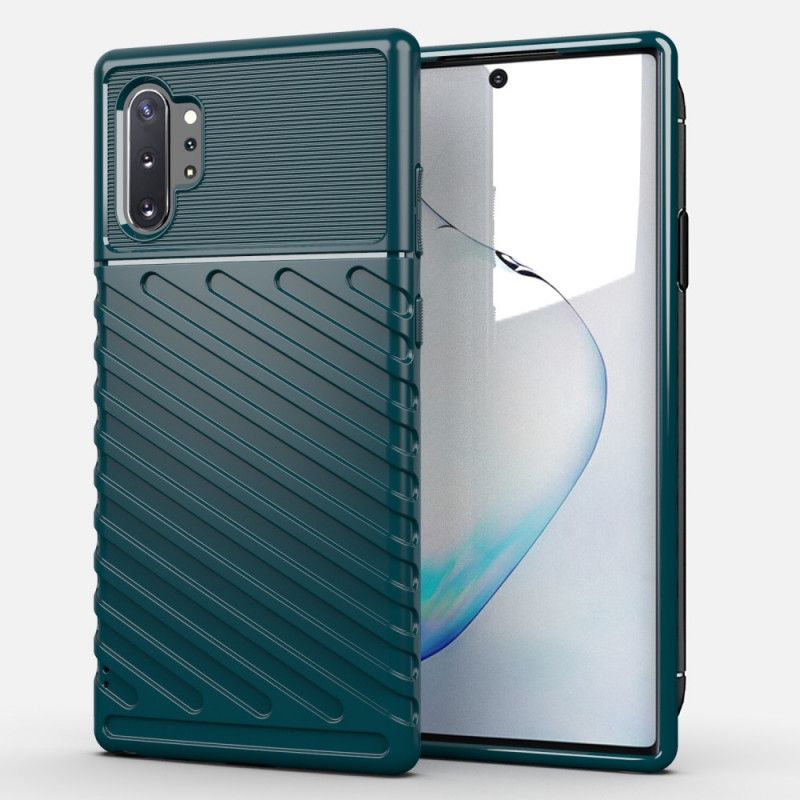 Case Hoesje Samsung Galaxy Note 10 Plus Groen Zwart Telefoonhoesje Donderreeks