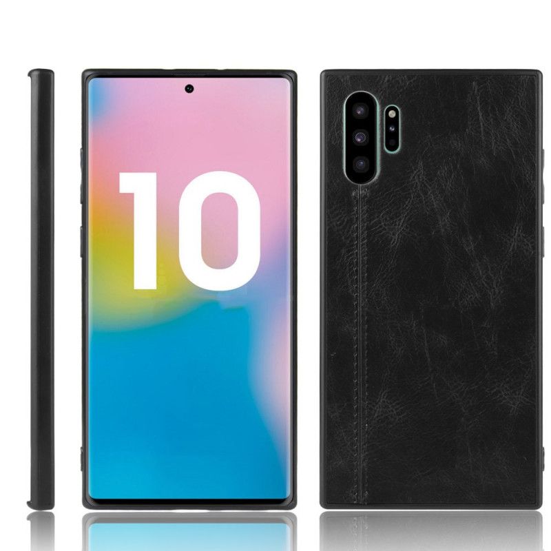 Case Hoesje Samsung Galaxy Note 10 Plus Rood Zwart Telefoonhoesje Stiksels In Leerstijl