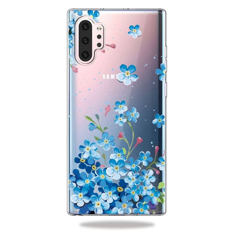 Case Hoesje Samsung Galaxy Note 10 Plus Telefoonhoesje Blauwe Bloemen