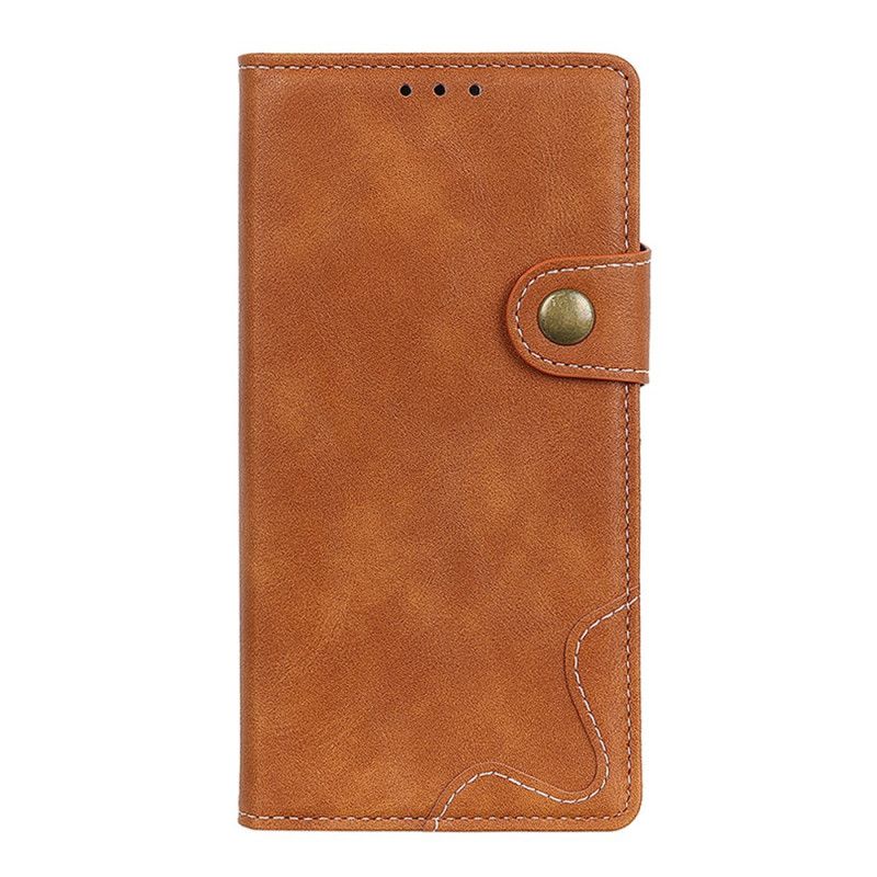 Cover Folio-hoesje Samsung Galaxy Note 10 Plus Rood Zwart Telefoonhoesje Artistieke Knoop En Stiksel