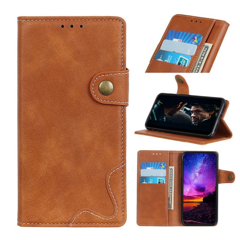 Cover Folio-hoesje Samsung Galaxy Note 10 Plus Rood Zwart Telefoonhoesje Artistieke Knoop En Stiksel