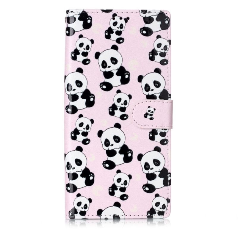 Flip Case Leren Samsung Galaxy Note 10 Plus Alleen Panda'S