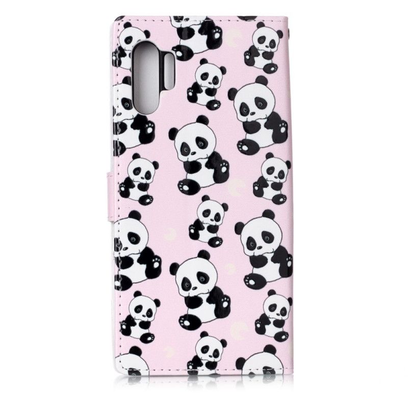 Flip Case Leren Samsung Galaxy Note 10 Plus Alleen Panda'S