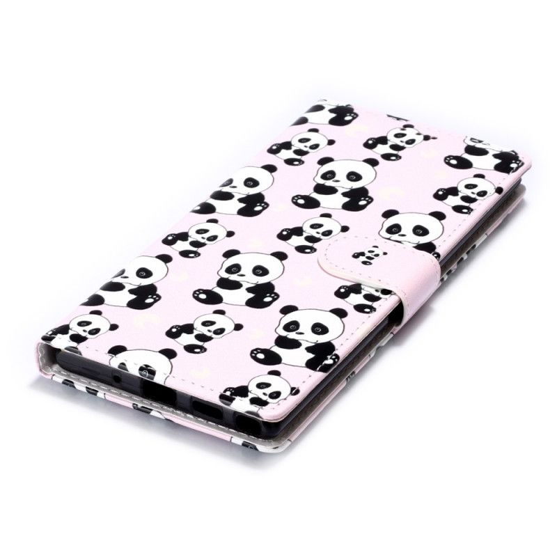 Flip Case Leren Samsung Galaxy Note 10 Plus Alleen Panda'S