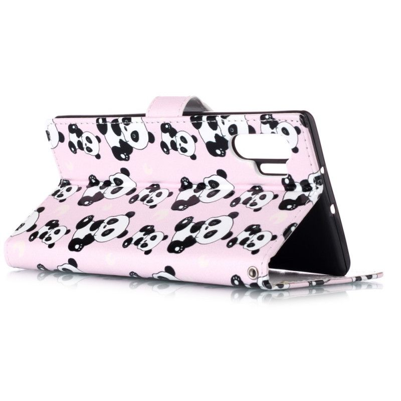 Flip Case Leren Samsung Galaxy Note 10 Plus Alleen Panda'S