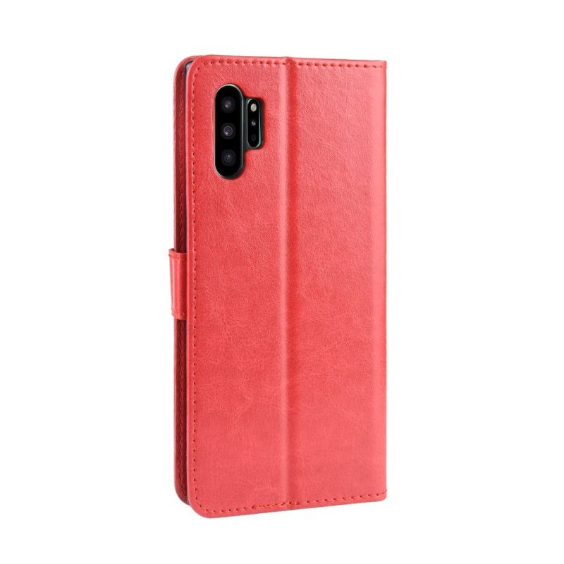 Flip Case Leren Samsung Galaxy Note 10 Plus Rood Zwart Flitsend Kunstleer