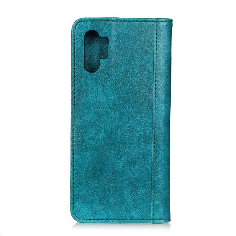 Folio-hoesje Samsung Galaxy Note 10 Plus Groen Zwart Elegant Split Lychee Leer