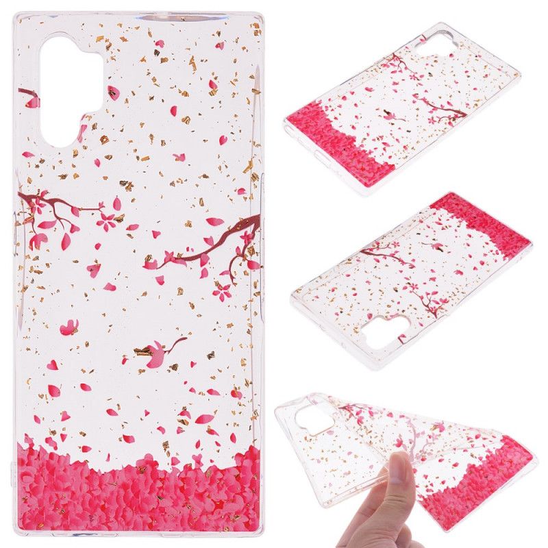 Hoesje Samsung Galaxy Note 10 Plus Bloemblaadjes En Glitter